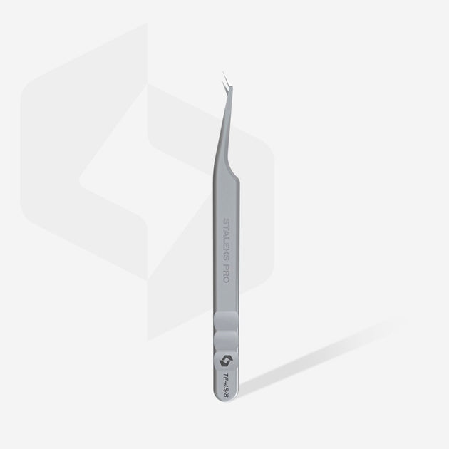 Staleks Pro Expert 45 Type 8 Professional Eyelash Tweezers with Fiber ...
