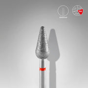 Staleks Pro Expert Diamond Nail Drill Bit Rounded Pear Red Diameter 5 mm Working Part 12 mm FA101R050/12