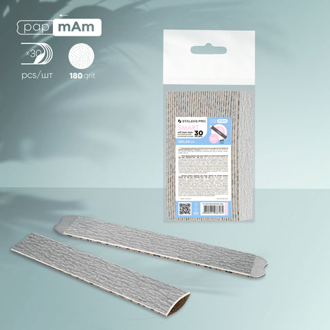 Staleks Pro Smart Disposable papmAm Files Soft Base For Straight Nail File Foam Layer 180 Grit 30 pcs DFC-20-180
