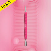 Staleks Pro UNIQ 10 TYPE 2 Gummy Manicure Pusher with Silicone Handle Narrow Rounded Pusher + Slanted Pusher PQ-10/2