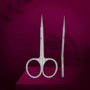 Staleks Pro Exclusive 21 Type 2 Professional Cuticle Scissors with Hook Shortened Curved Handles Magnolia SX-21/2m