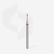 Staleks Pro Expert Diamond Nail Drill Bit Flame Mini Red Head Diameter 1 mm Working Part 3 mm FA12R010/3