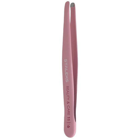 Staleks Beauty & Care 11 Type 6 Eyebrow Tweezers Round Pink Color TBC-11/6