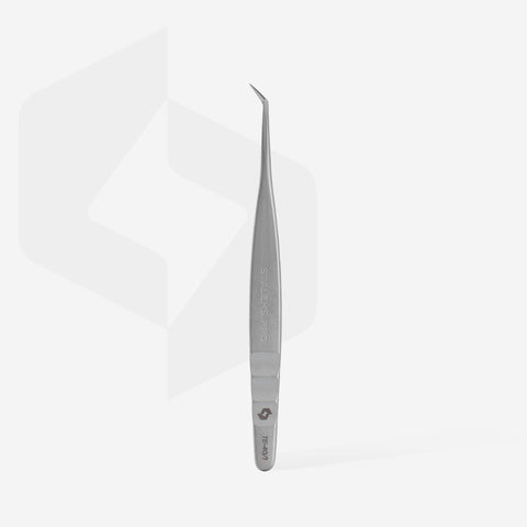Staleks Pro Expert 40 Type 1 Professional Eyelash Tweezers Curved L-Shaped 50' TE-40/1