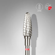 Staleks Pro Expert Carbide Nail Drill Bit Corn Red Head Diameter 5 mm Working Part 13 mm FT90R050/13