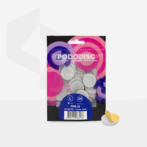 Staleks Pro Pododisc Disposable Disc L 25 mm Files Sponges for Pedicure 25 pcs PDFB-25