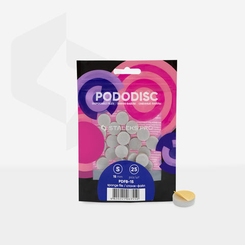 Staleks Pro Pododisc Disposable Disc S 15 mm Files Sponges for Pedicure 25 pcs PDFB-15