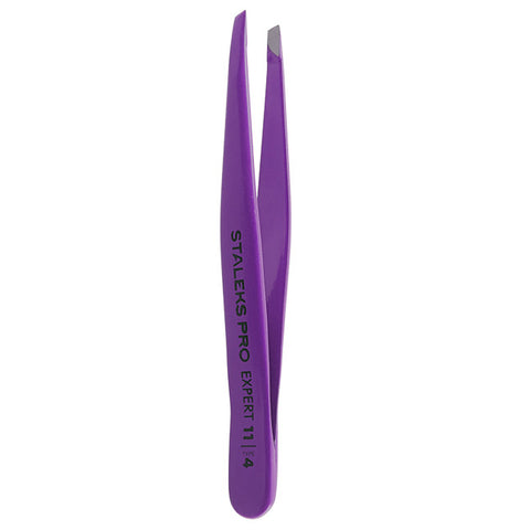Staleks Pro Expert 11 Type 4v Eyebrow Tweezers (Slant, Violet Color) TE-11/4v
